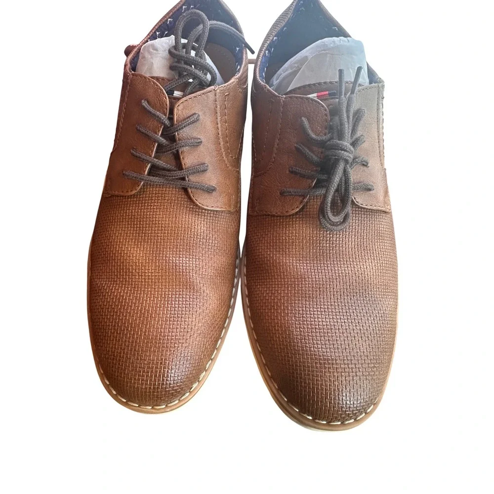 Tommy Hilfiger Nemoza Mens Brown Textured Oxford Lug Sole Shoes TMNEMOZA 8M